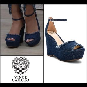 Vince Camuto Tatchen denim wedge sandal